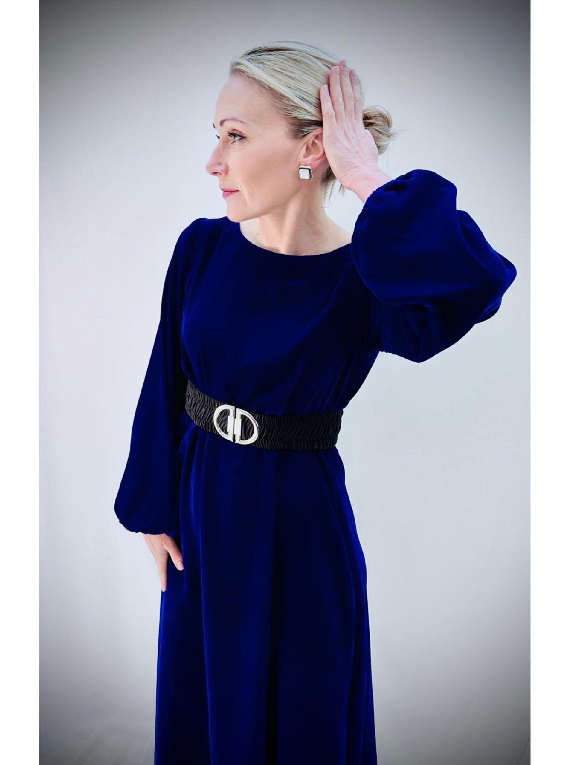 Royal Blue Velvet Dress